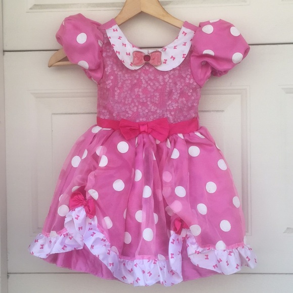 minnie mouse pink polka dot dress